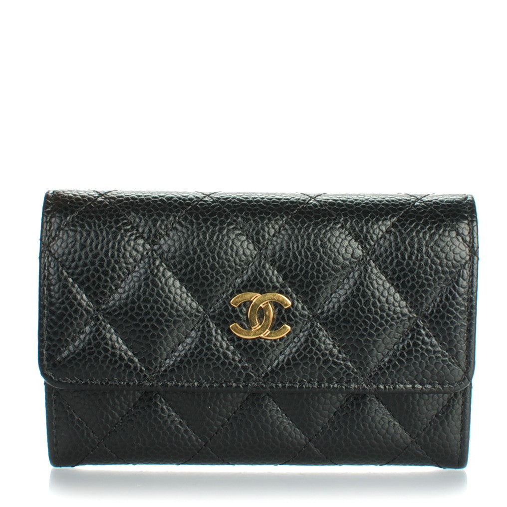 Chanel Caviar Quilted Flap Card Holder Black 1 of 8