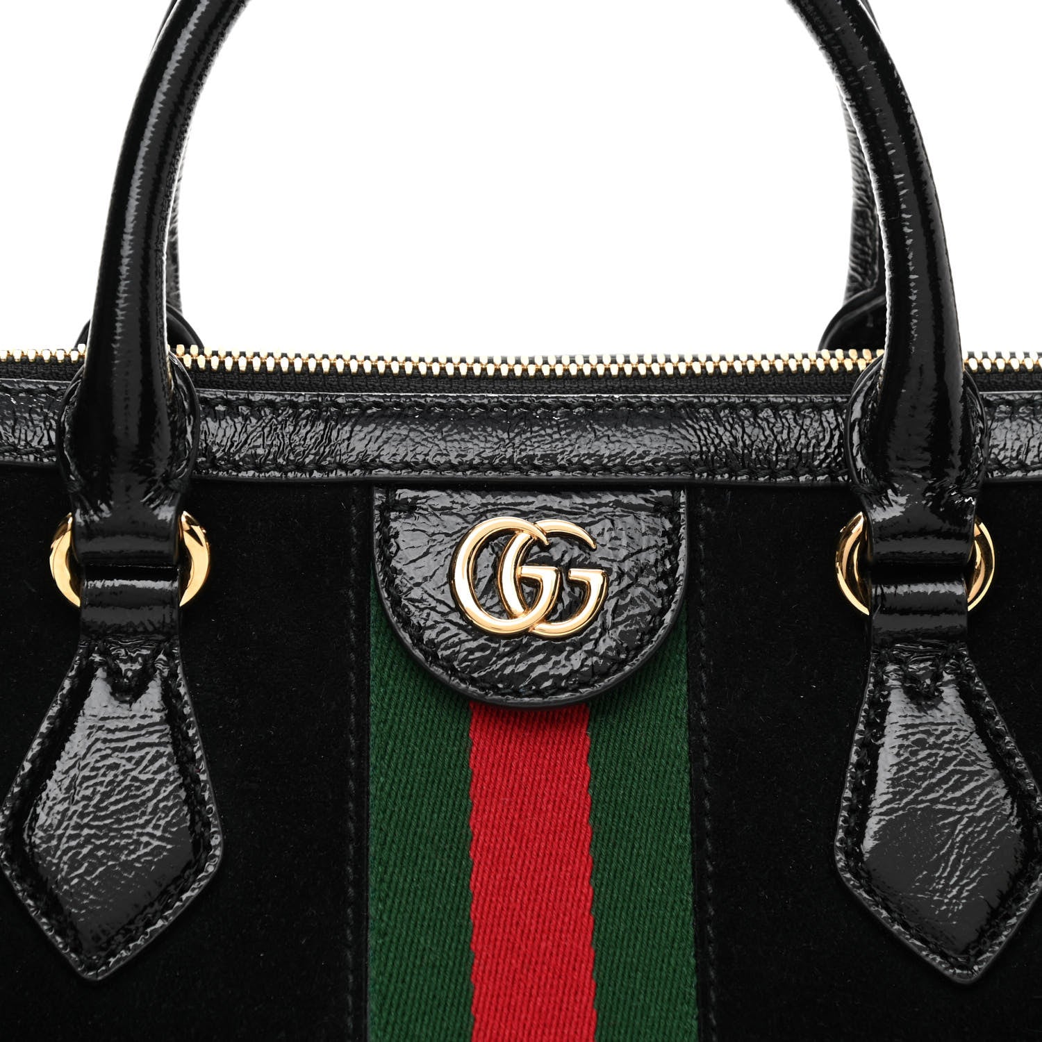 Gucci Suede Patent GG Web Medium Ophidia Boston Black 8 of 10