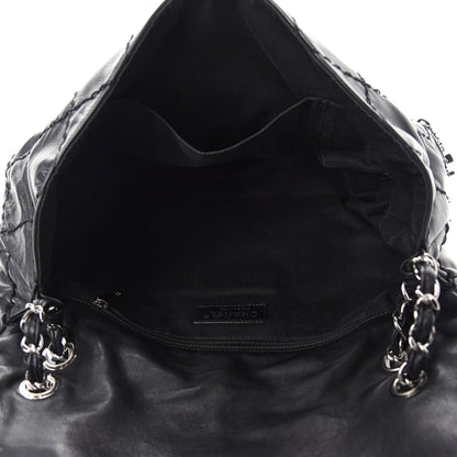 Chanel Calfskin Stitched Large Expandable Flap Bag Black 8 of 16