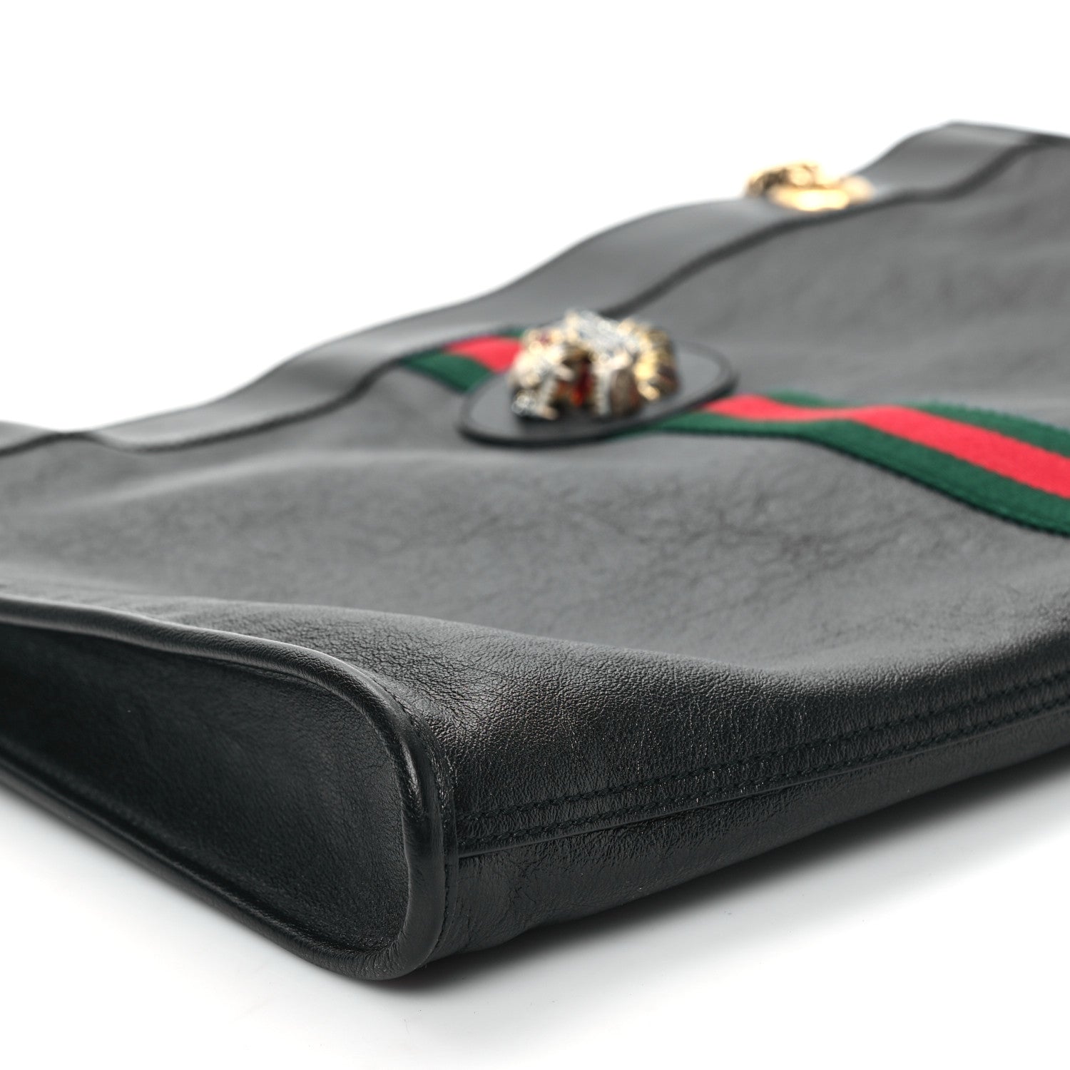 Gucci Calfskin Maxi Rajah Chain Tote Black 10 of 14