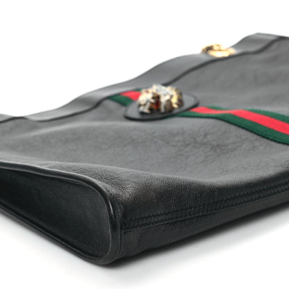 Gucci Calfskin Maxi Rajah Chain Tote Black 10 of 14