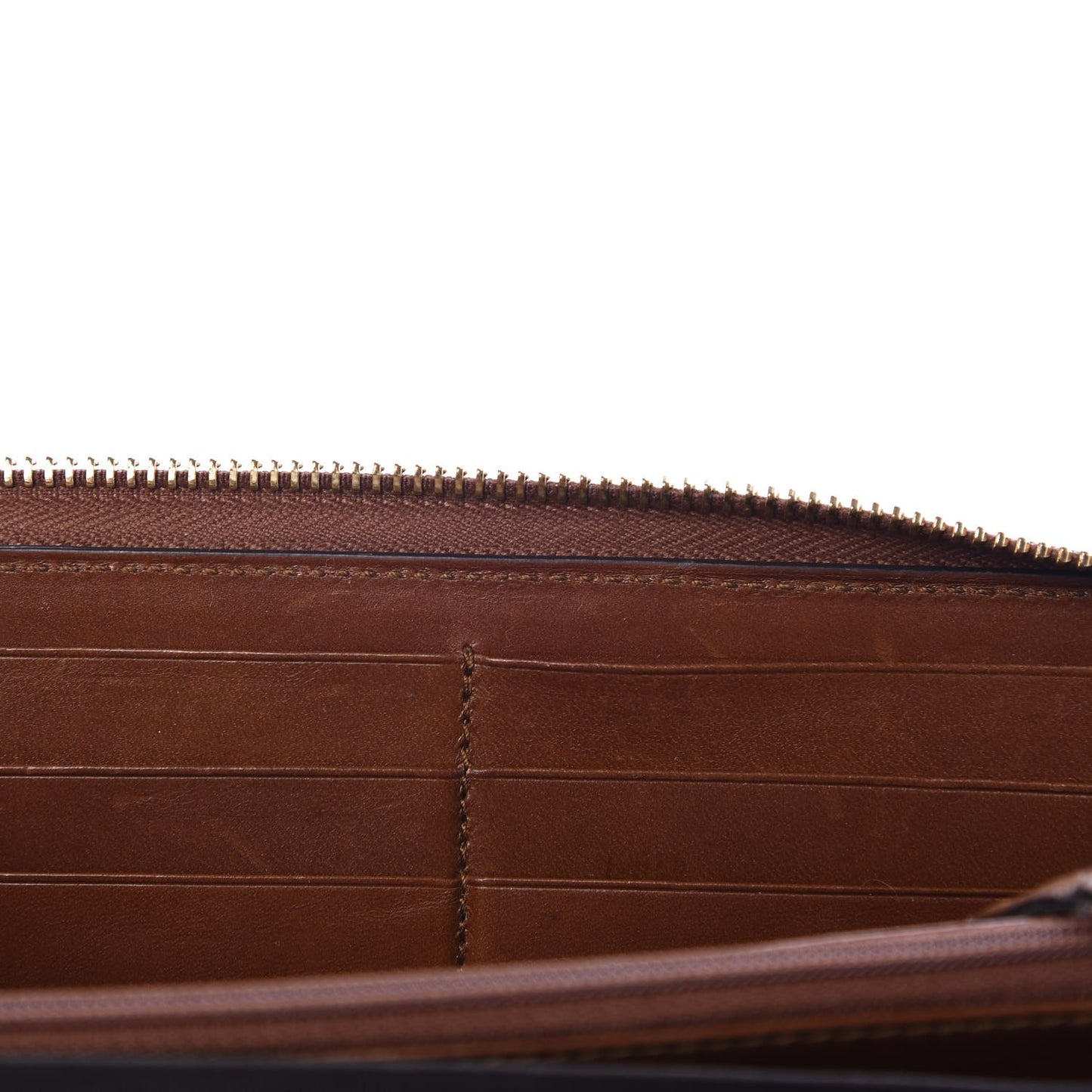 GG Supreme Monogram Cuoio Toscano Zip Around Wallet Beige Ebony Cuir