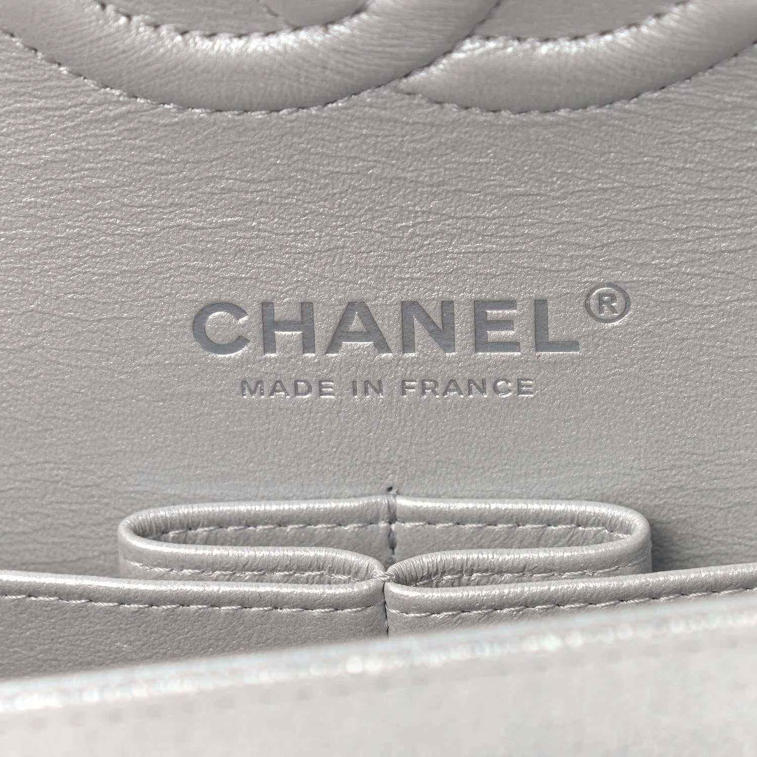Chanel Glittered Metallic Caviar Quilted Medium Double Flap Silver 6 of 9