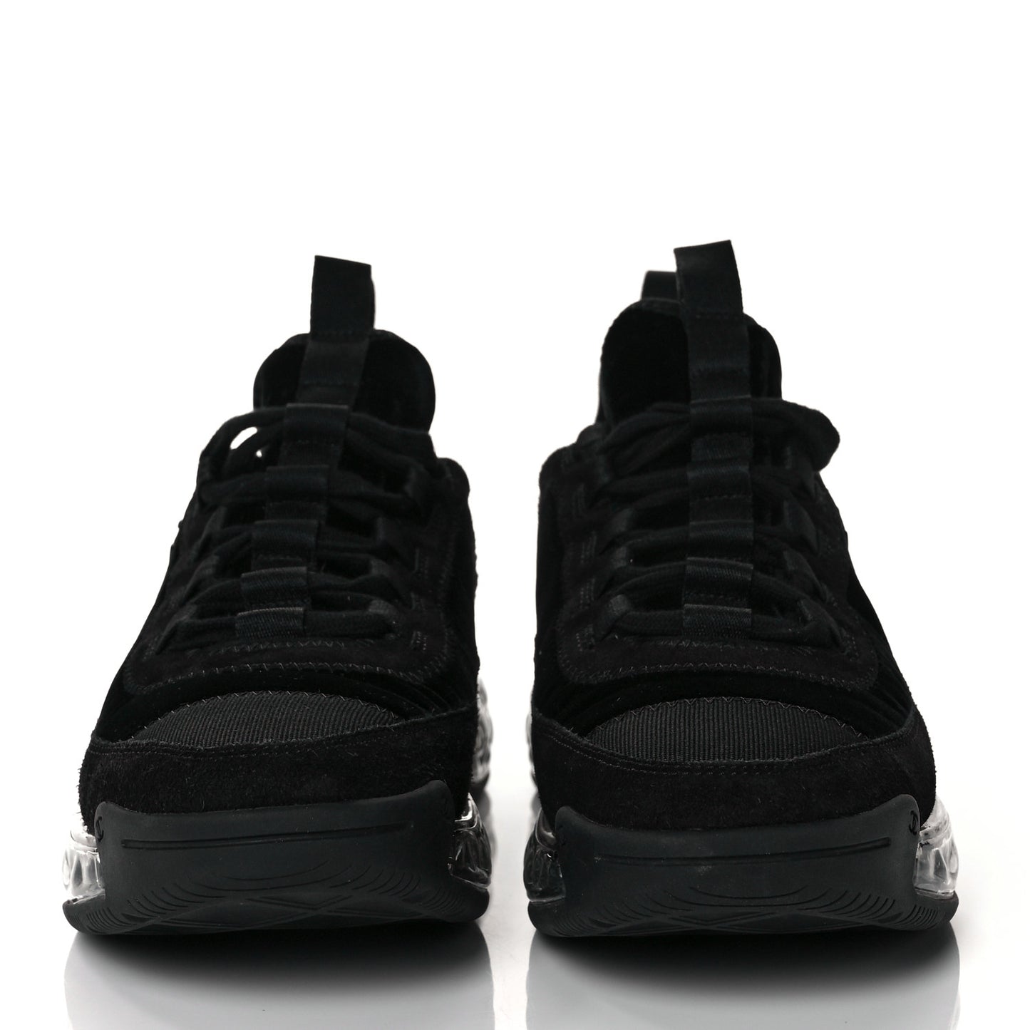 Suede Calfskin Velvet Grosgrain CC Sneakers 39 Black