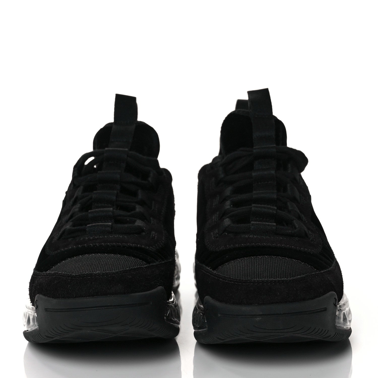 Chanel Suede Calfskin Velvet Grosgrain CC Sneakers 39 Black 2 of 9