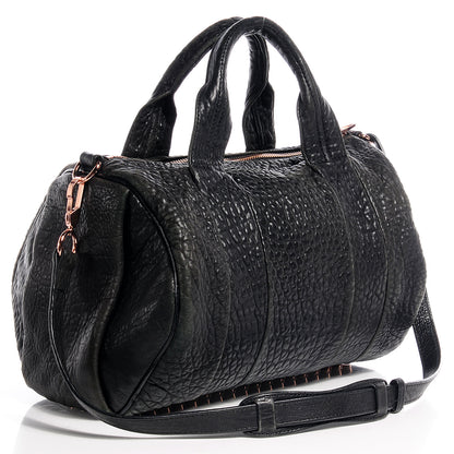 Alexander Wang Pebbled Lambskin Rocco Black w Rose Gold Hardware 3 of 10