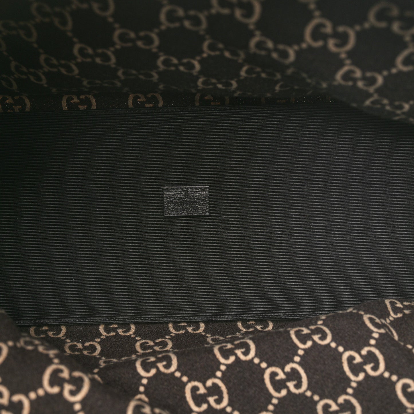 Covered Wool GG Monogram Large Tote Bag Beige Ebony