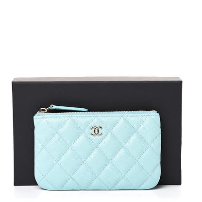Chanel Caviar Quilted Small Cosmetic Case Light Blue 8 of 8