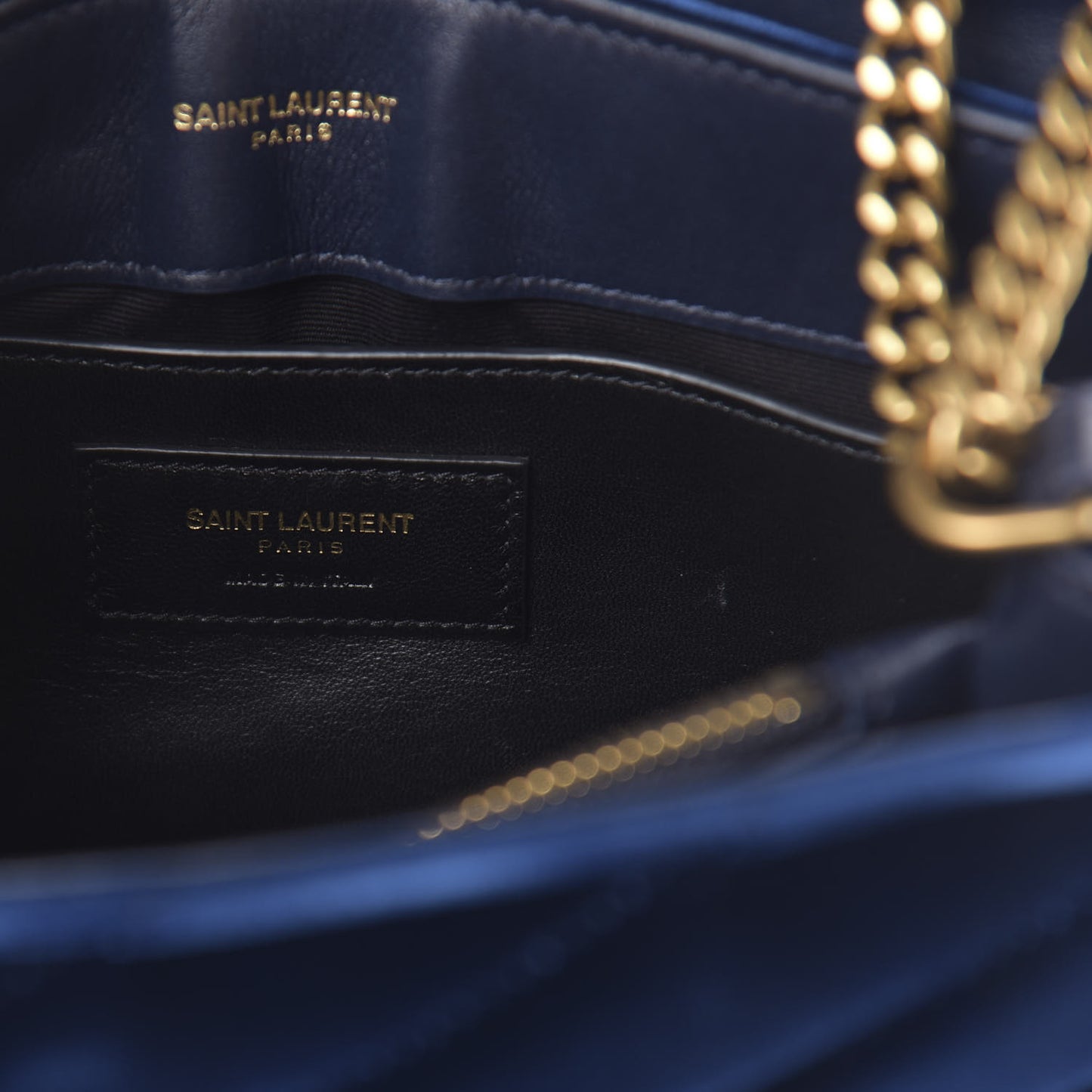 Velvet Y Quilted Monogram Small Loulou Chain Satchel Medium Blue
