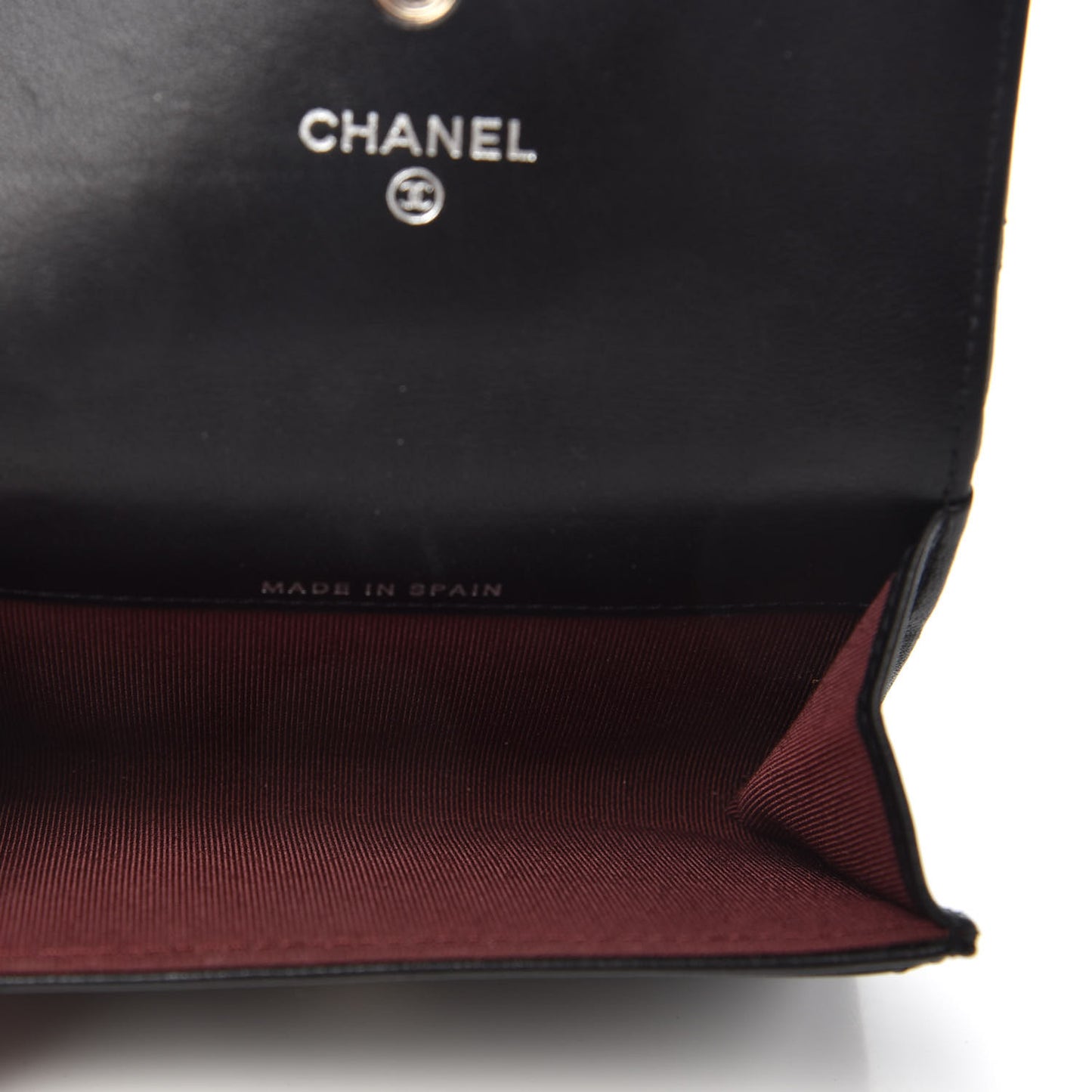 Lambskin Quilted Flap Card Holder Black