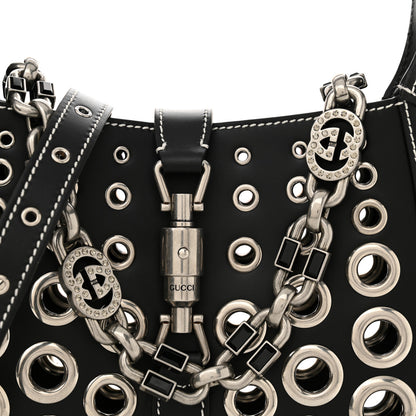 Gucci Calfskin Ha Ha Ha Jackie 1961 Eyelet Hobo Black 8 of 13