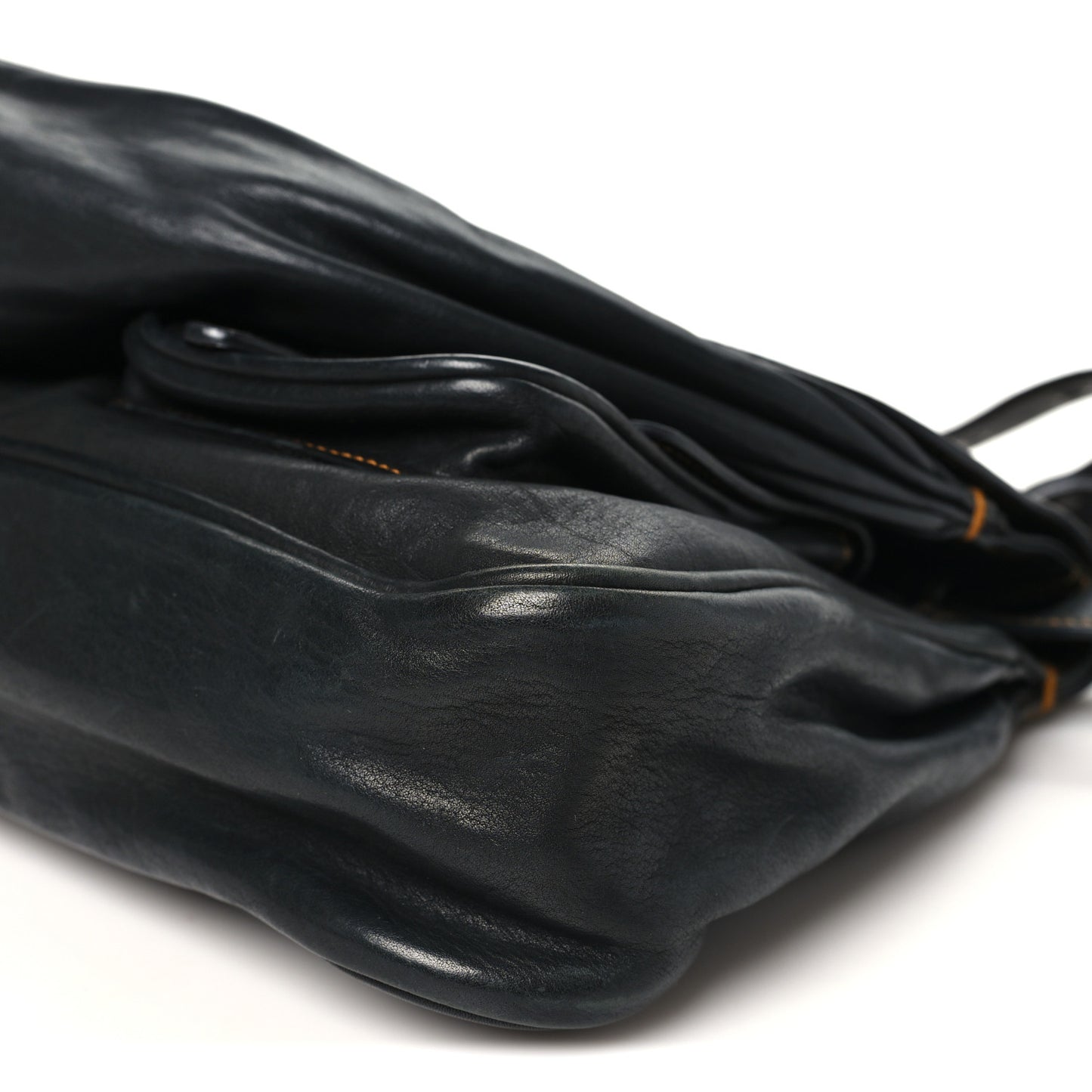 Calfskin Medium Gaucho Double Saddle Bag Black