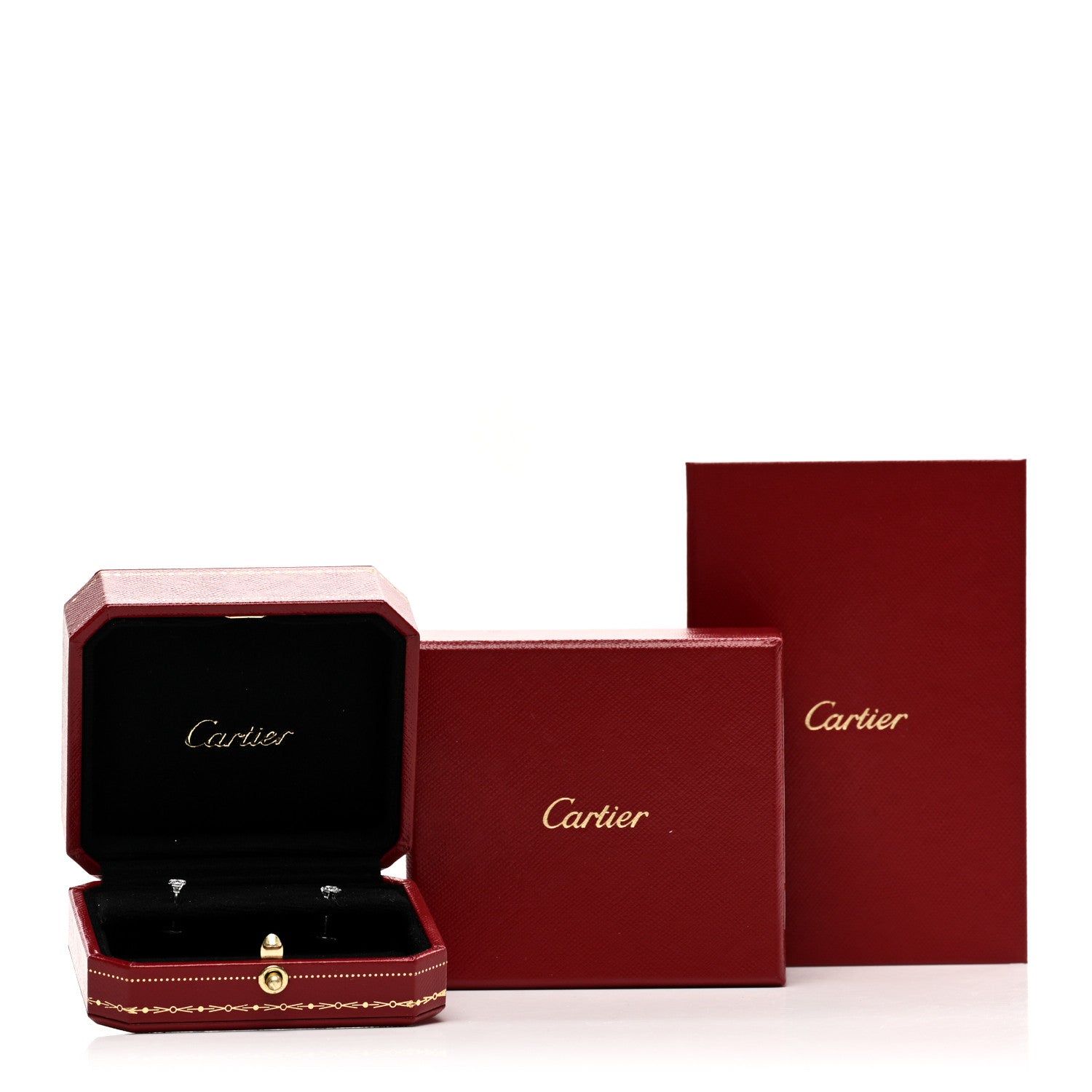 Cartier 18K White Gold Diamond .44ctw Solitaire Earrings 5 of 5