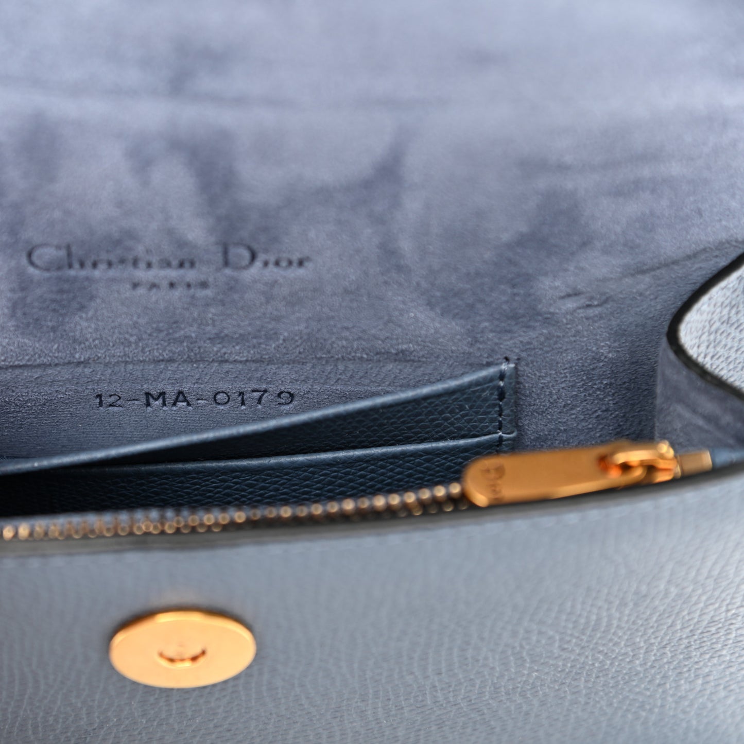 Grained Calfskin Saddle Belt Bag Denim Blue