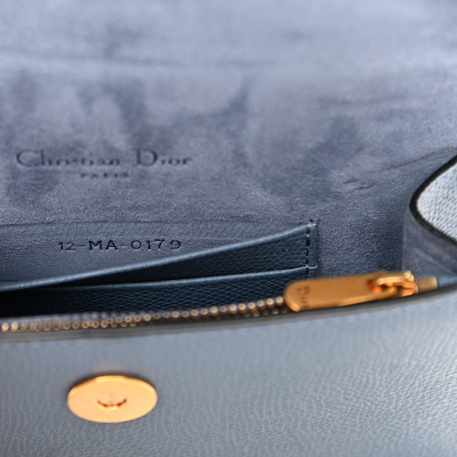 Christian Dior Grained Calfskin Saddle Belt Bag Denim Blue 9 of 10