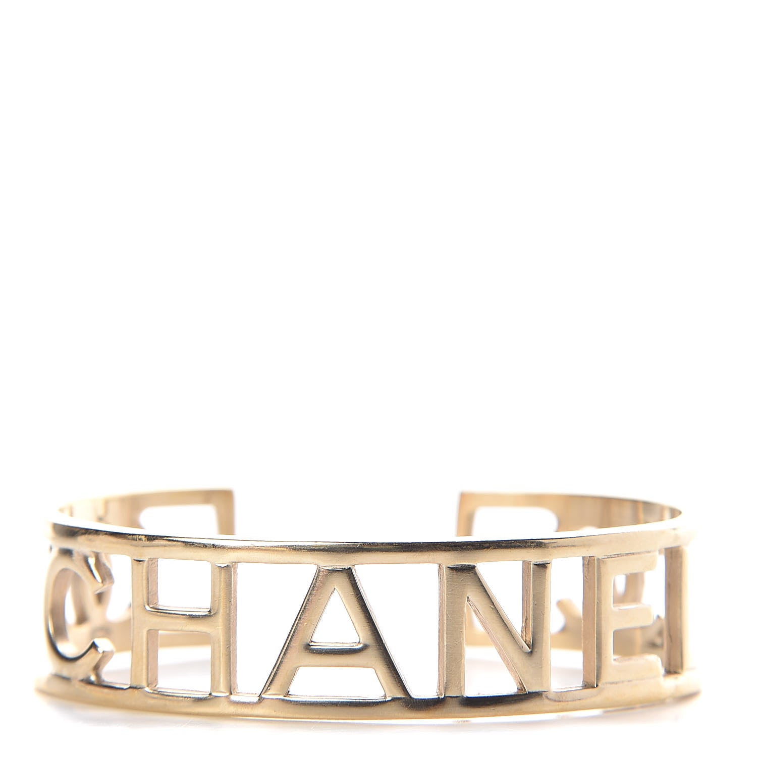 Chanel Metal Logo Cuff Gold 1 of 5