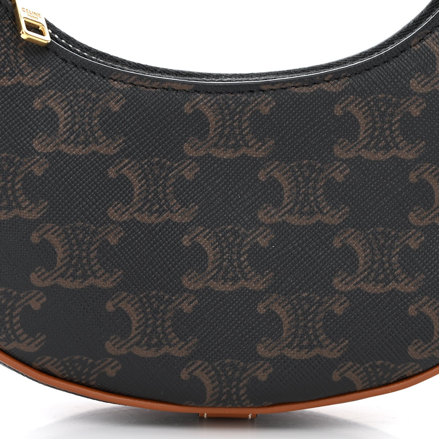 Celine Canvas Calfskin Mini Ava Triomphe Shoulder Bag Tan 9 of 11