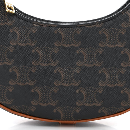 Celine Canvas Calfskin Mini Ava Triomphe Shoulder Bag Tan 9 of 11