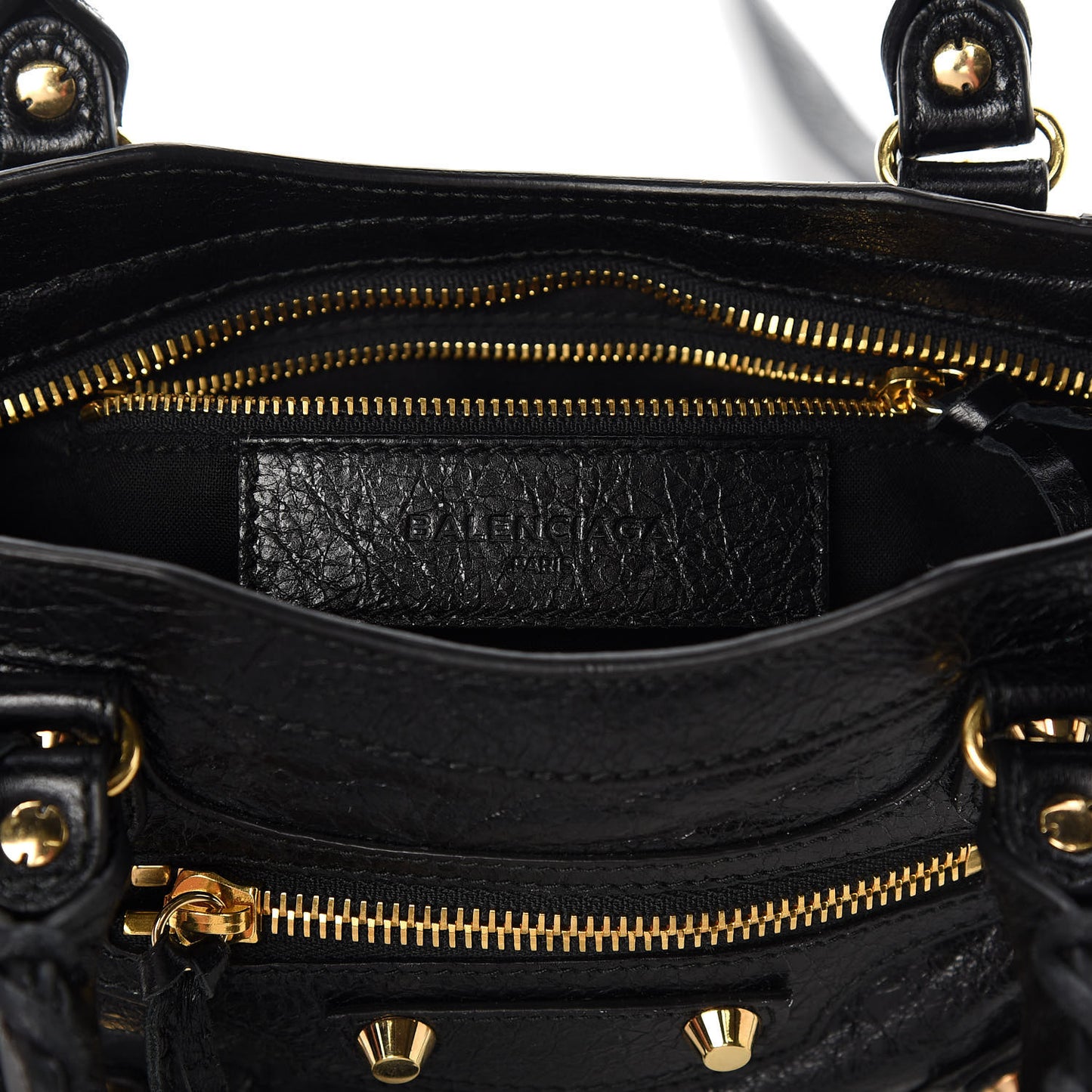 Agneau Classic Gold Hardware Mini City Black