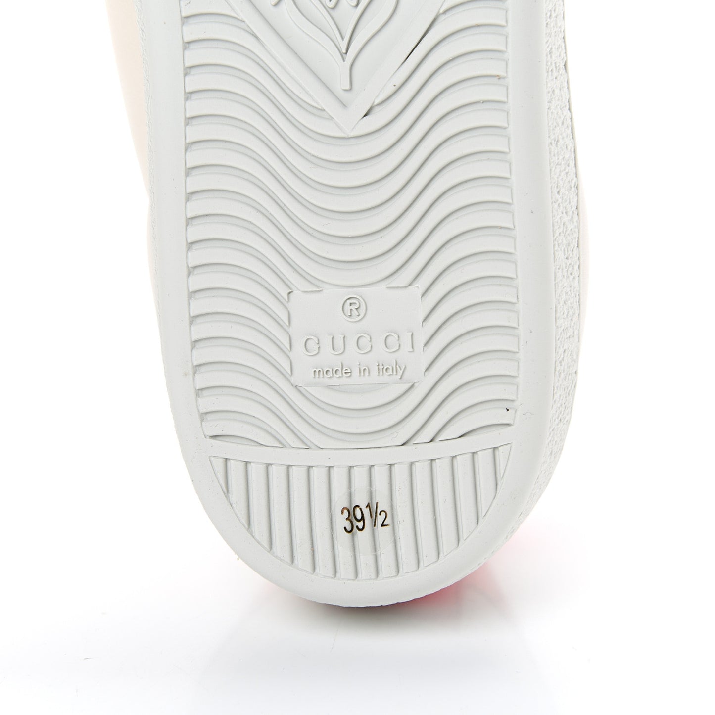 Calfskin Stripe Womens New Ace Sneakers 39.5 New Mystic White Ecru Red Flame