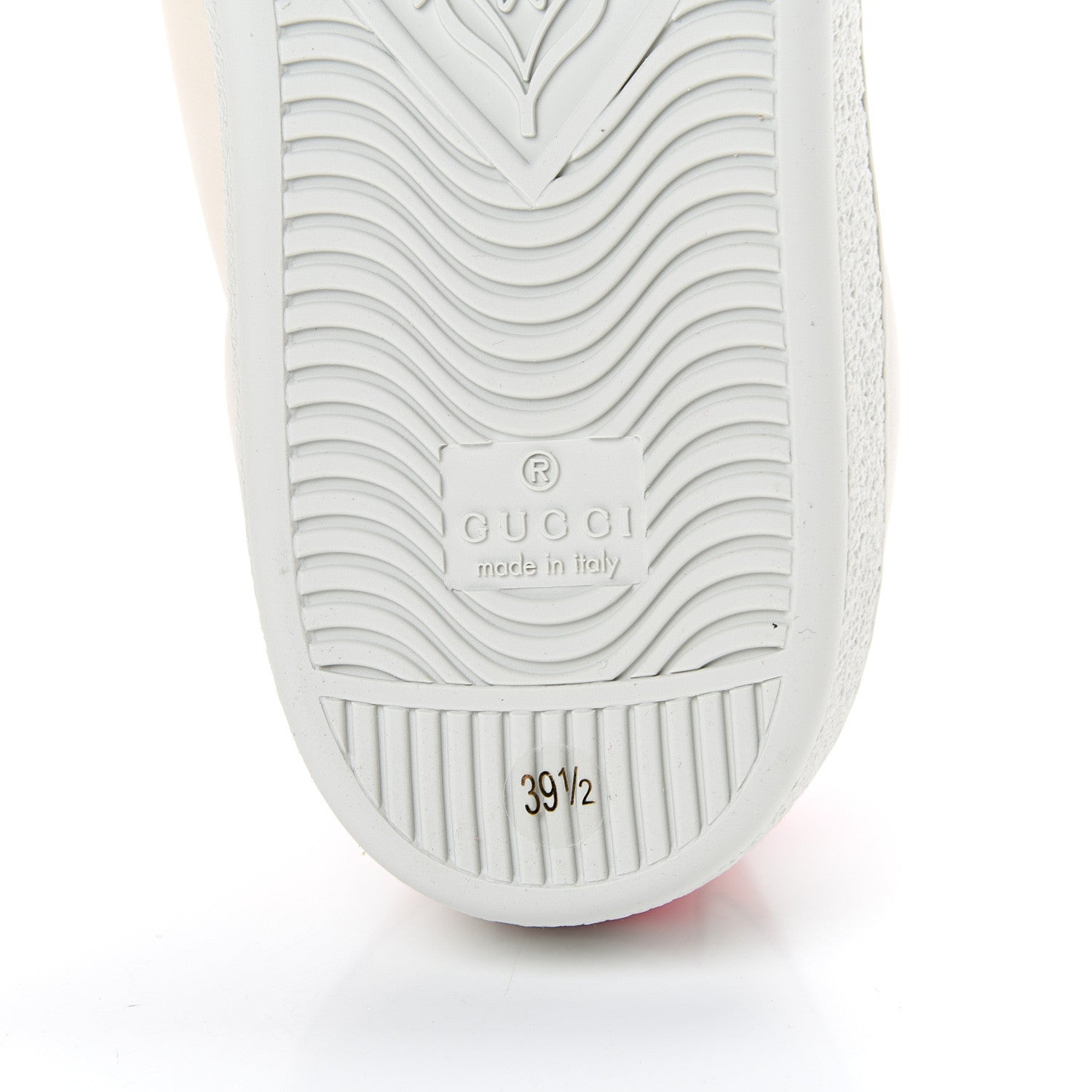 Gucci Calfskin Stripe Womens New Ace Sneakers 39.5 New Mystic White Ecru Red Flame 6 of 8