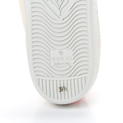 Gucci Calfskin Stripe Womens New Ace Sneakers 39.5 New Mystic White Ecru Red Flame 6 of 8