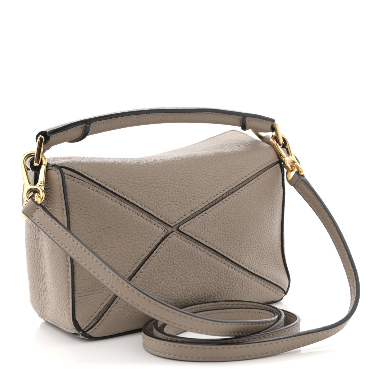 Grained Calfskin Mini Puzzle Bag Sand
