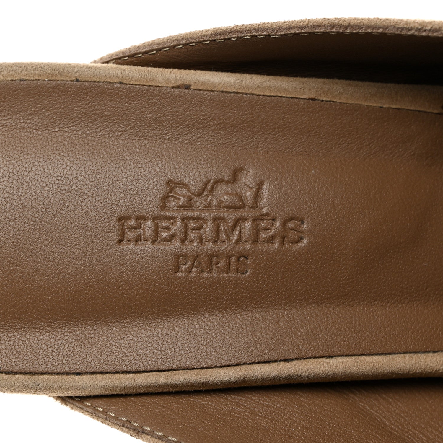 Hermes Suede Goatskin Flore 60 Mules 40 Beige 6 of 9