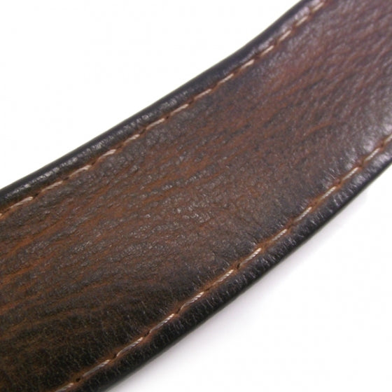 Leather Jeans Belt Black w Silver Buckle