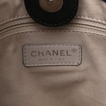 Chanel Iridescent Calfskin Stitched CC Shopping Tote Black 7 of 11