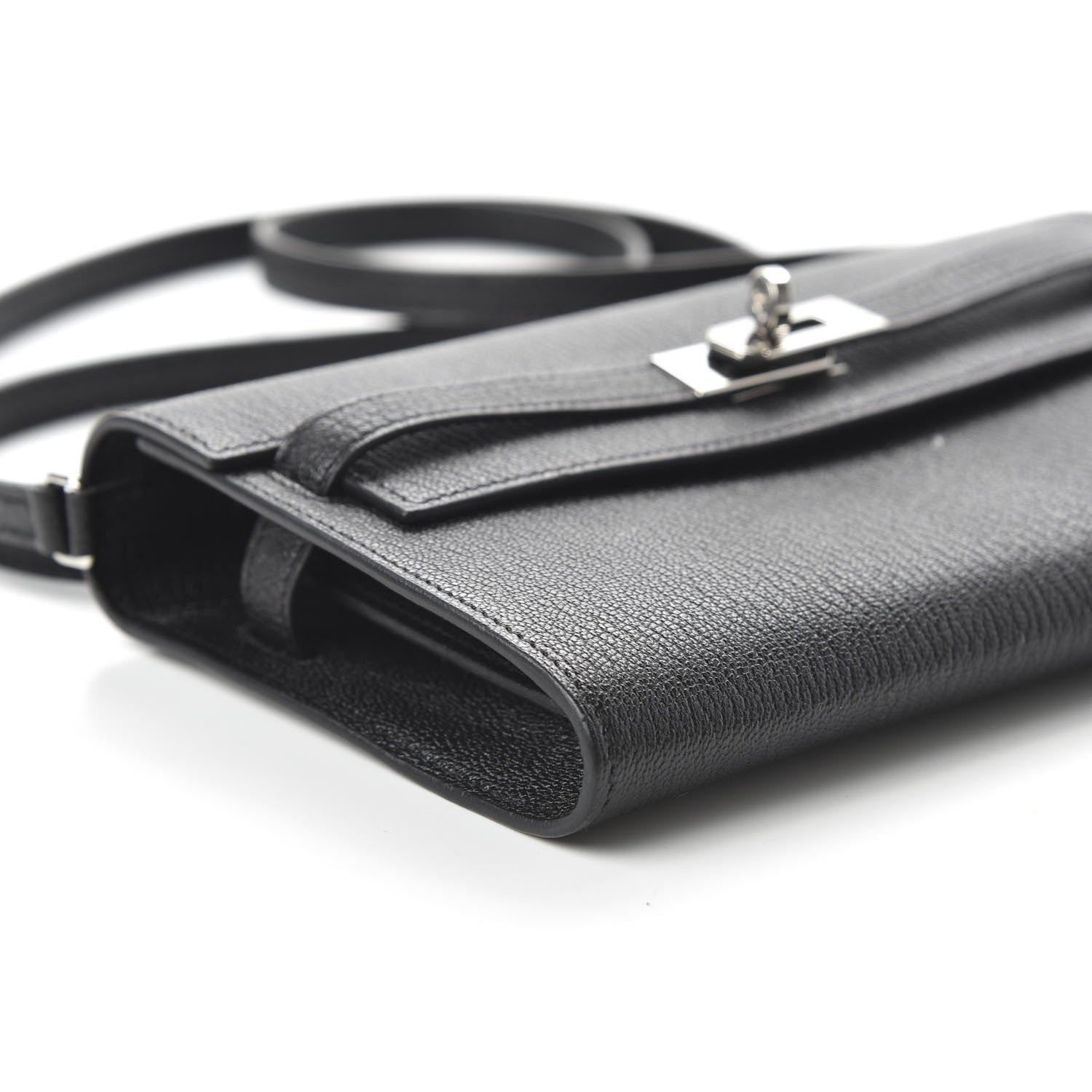 Hermes Chevre Mysore Kelly Wallet To Go Black 6 of 10