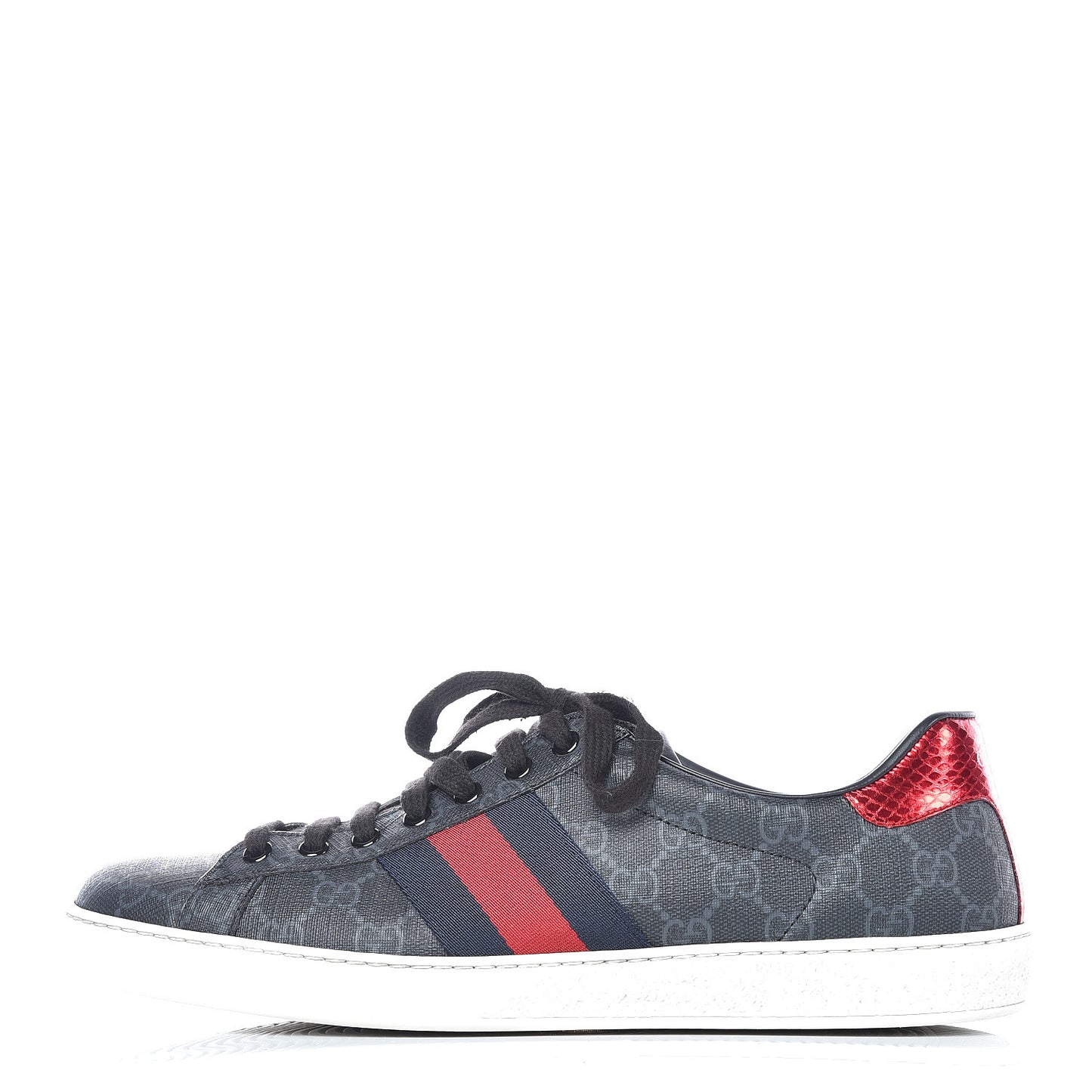 GG Supreme Monogram Ayers Web Mens New Ace Sneakers 9 Black