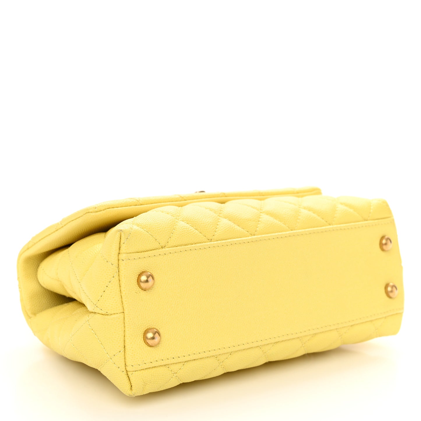 Caviar Quilted Mini Coco Handle Flap Yellow
