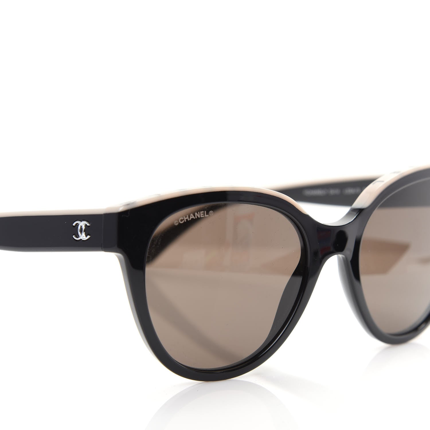 Chanel Acetate CC Butterfly Sunglasses 5414 Black Beige 7 of 9