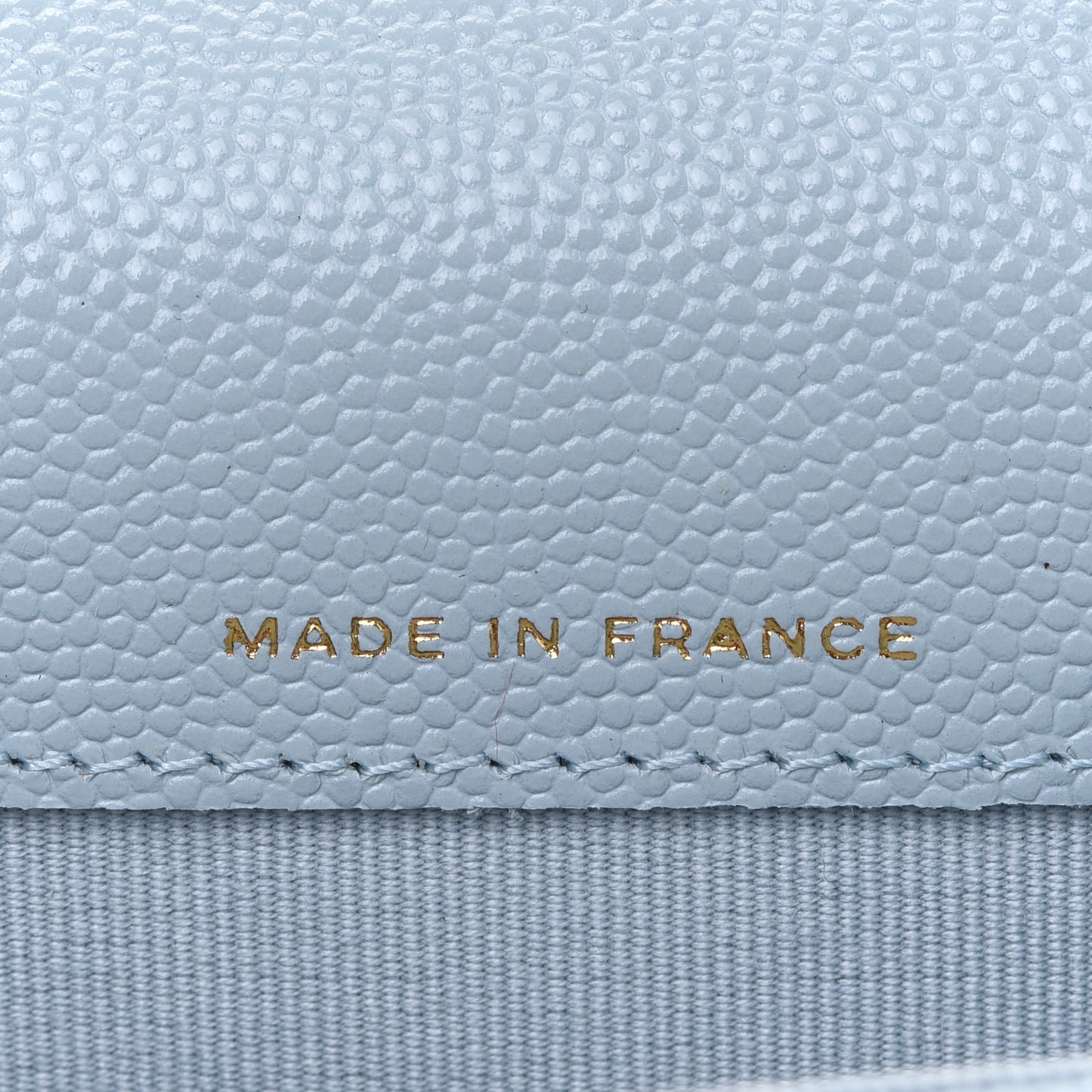 Caviar Quilted Flap Card Holder Wallet Light Blue