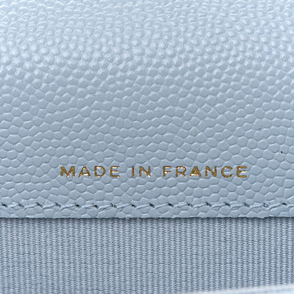 Chanel Caviar Quilted Flap Card Holder Wallet Light Blue 7 of 9