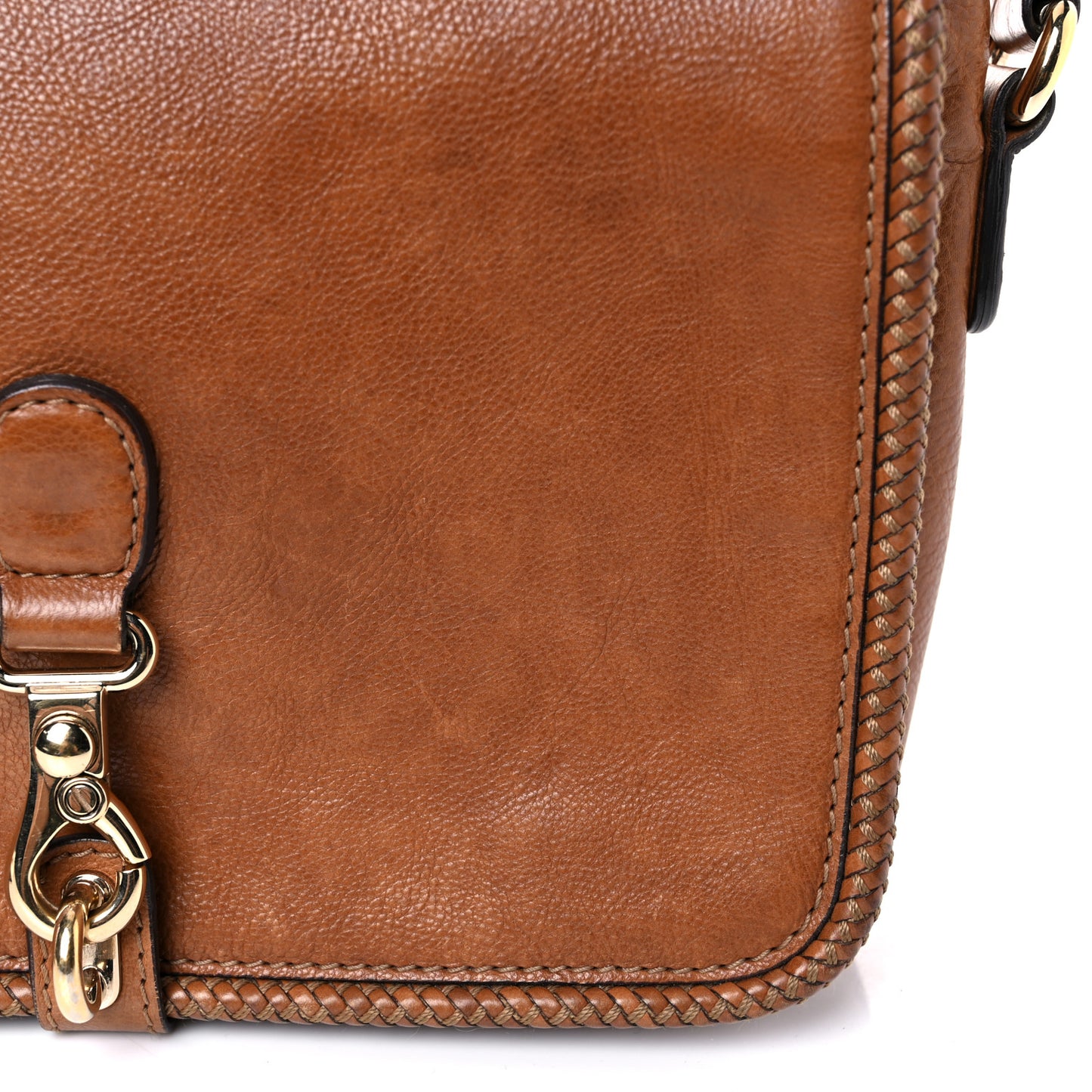 Grained Calfskin Medium Marrakech Flap Messenger Bag Brown