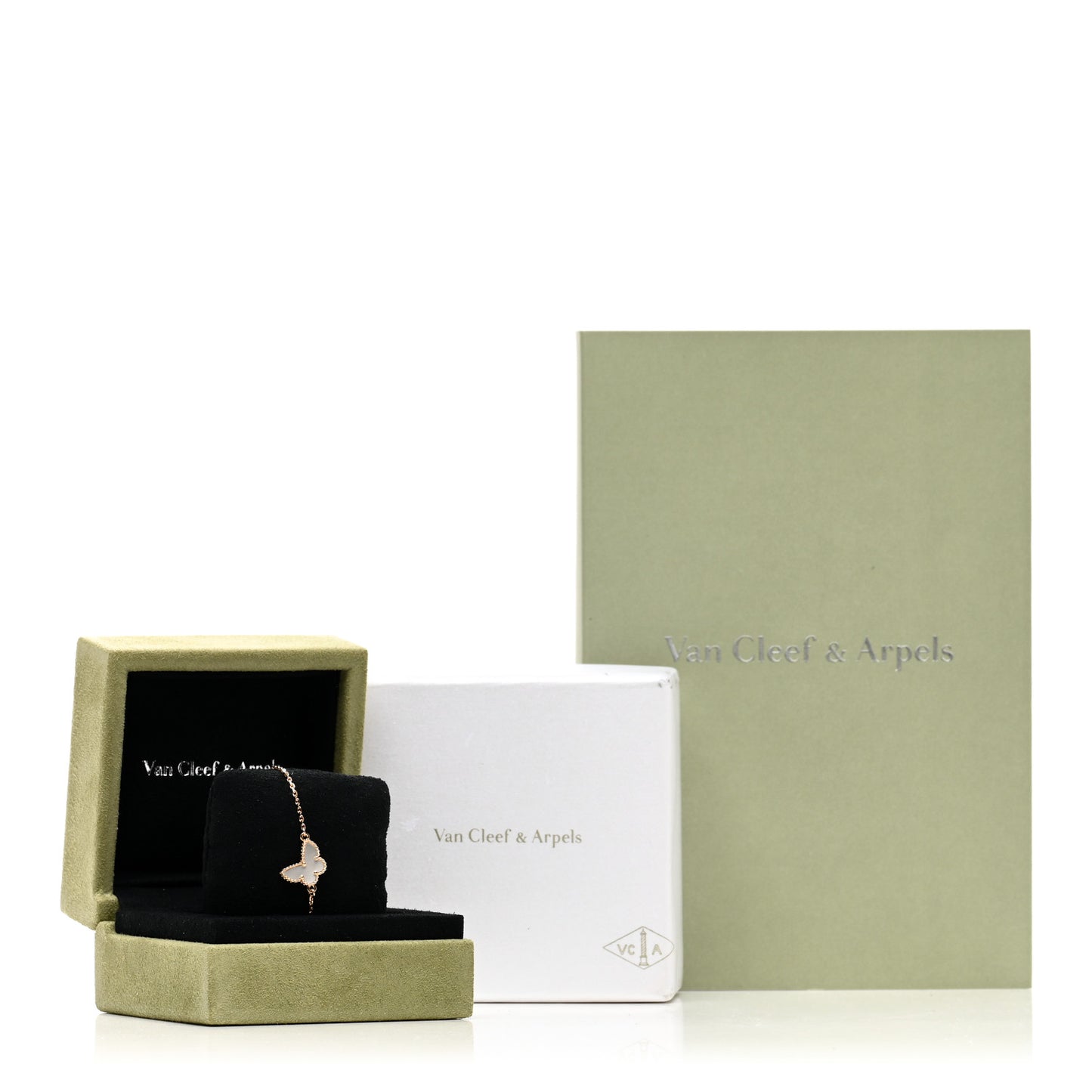 18K Yellow Gold Mother of Pearl Sweet Alhambra Butterfly Bracelet