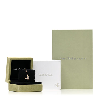Van Cleef & Arpels 18K Yellow Gold Mother of Pearl Sweet Alhambra Butterfly Bracelet 4 of 4