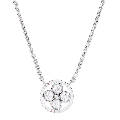 Louis Vuitton 18K White Gold Diamond Blossom BB Pendant Necklace 4 of 7