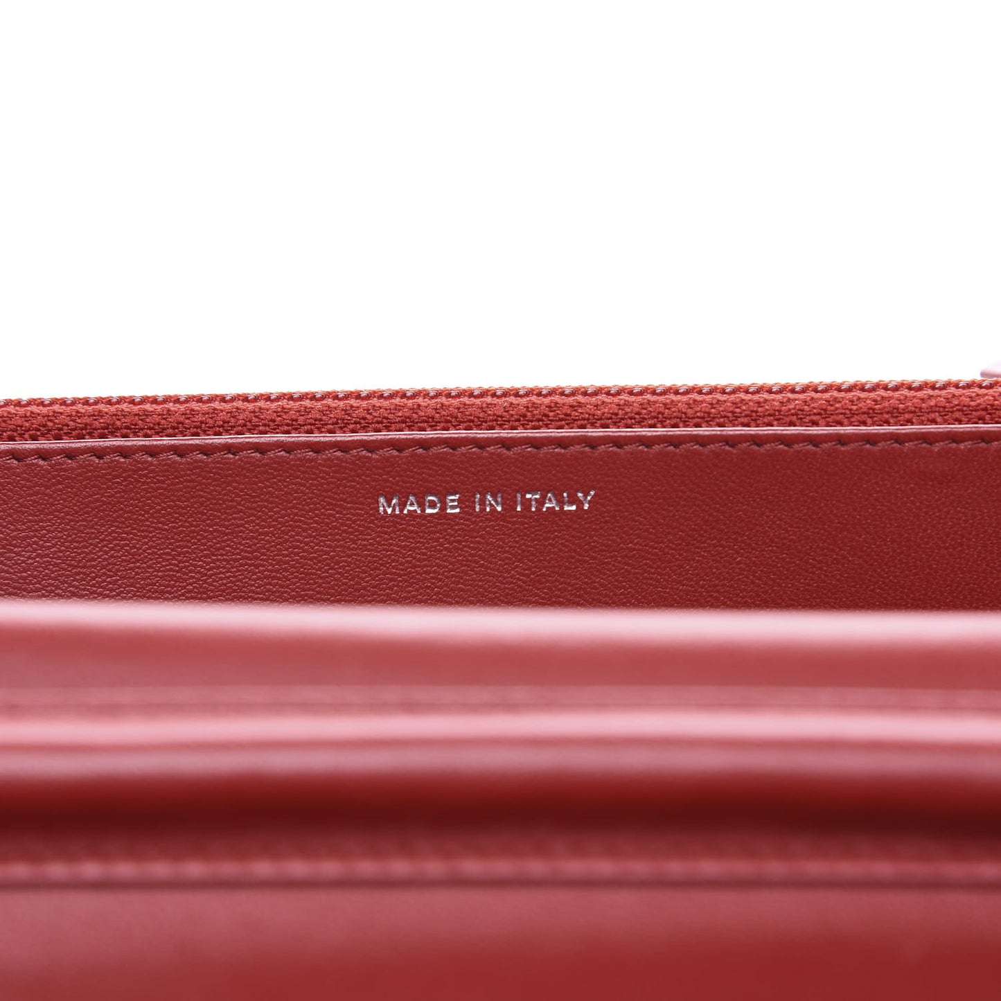 Lambskin Quilted Wallet On Chain WOC Red