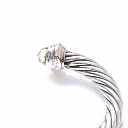 David Yurman Sterling Silver 14K Yellow Gold Lemon Citrine 7mm Cable Classics Bracelet 4 of 8