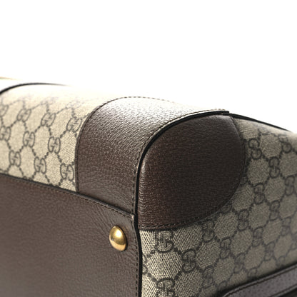 Gucci GG Supreme Monogram Textured Dollar Calfskin Web Large Savoy Duffle Bag Beige Ebony 11 of 11