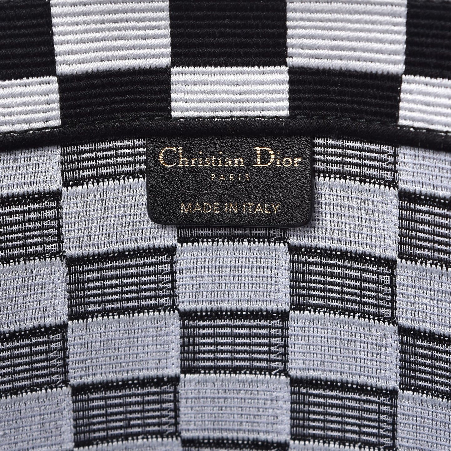 Canvas Embroidered Checkered Book Tote Black White