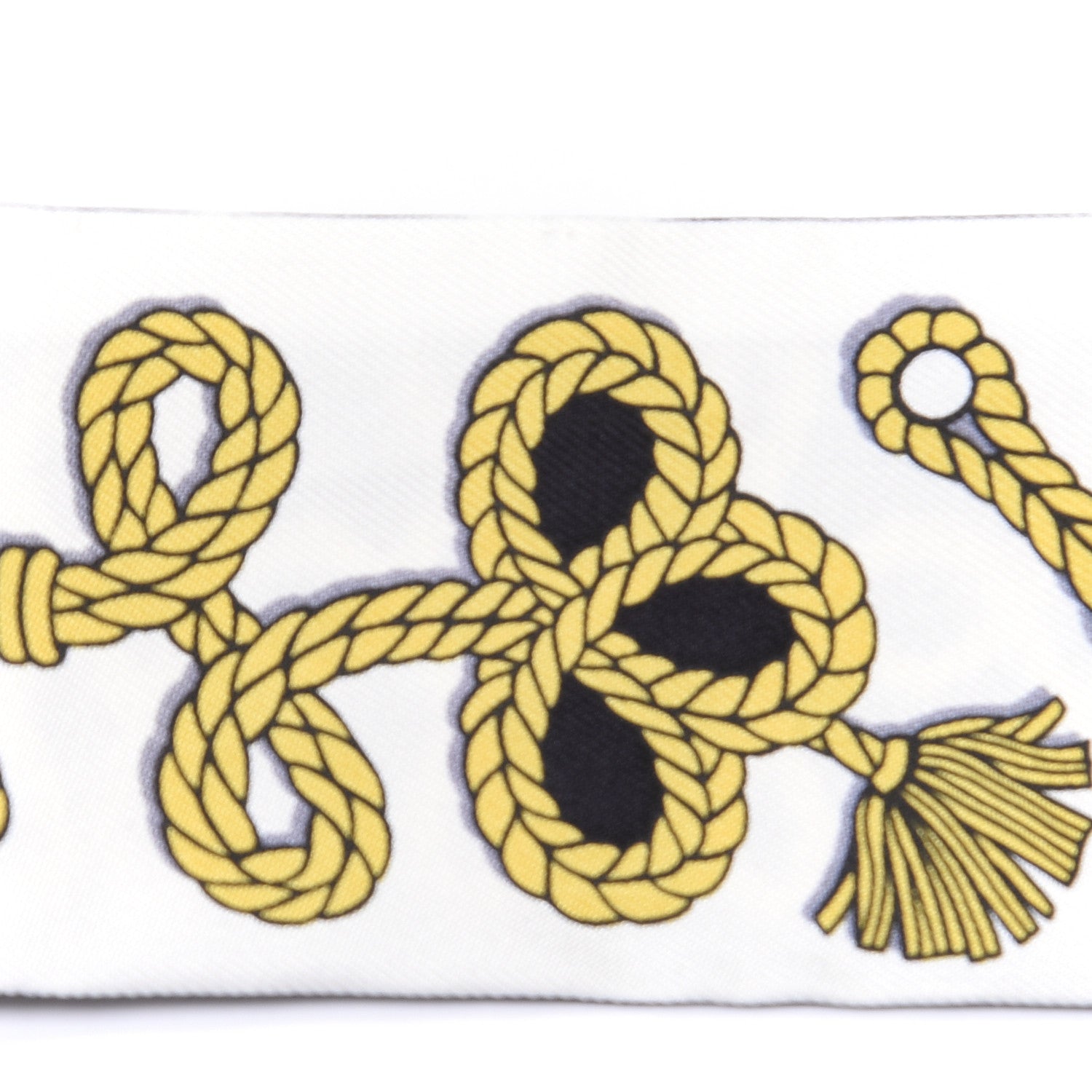 Hermes Silk Galons Et Brandebourg Twilly Black Gold White 4 of 4