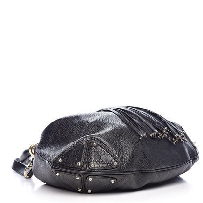 Gucci Calfskin Large Indy Top Handle Hobo Black 4 of 15