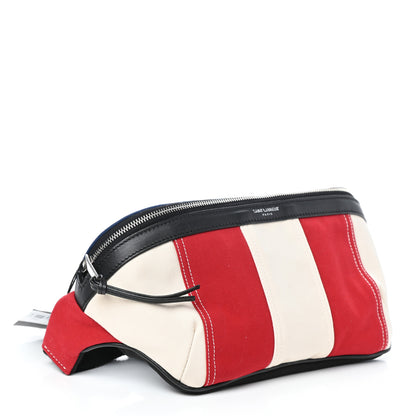 Saint Laurent Canvas Classic Belt Bag Red Blue White 4 of 9