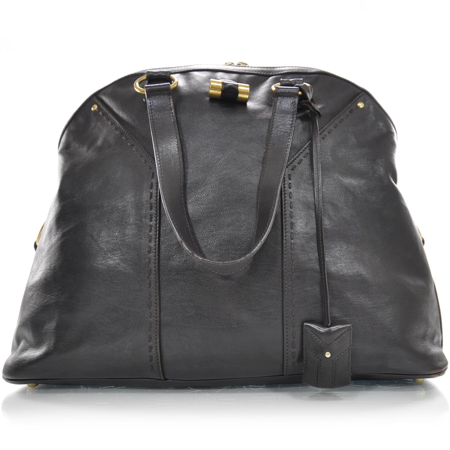 Saint Laurent Leather Oversized Muse Chocolate Brown 1 of 9