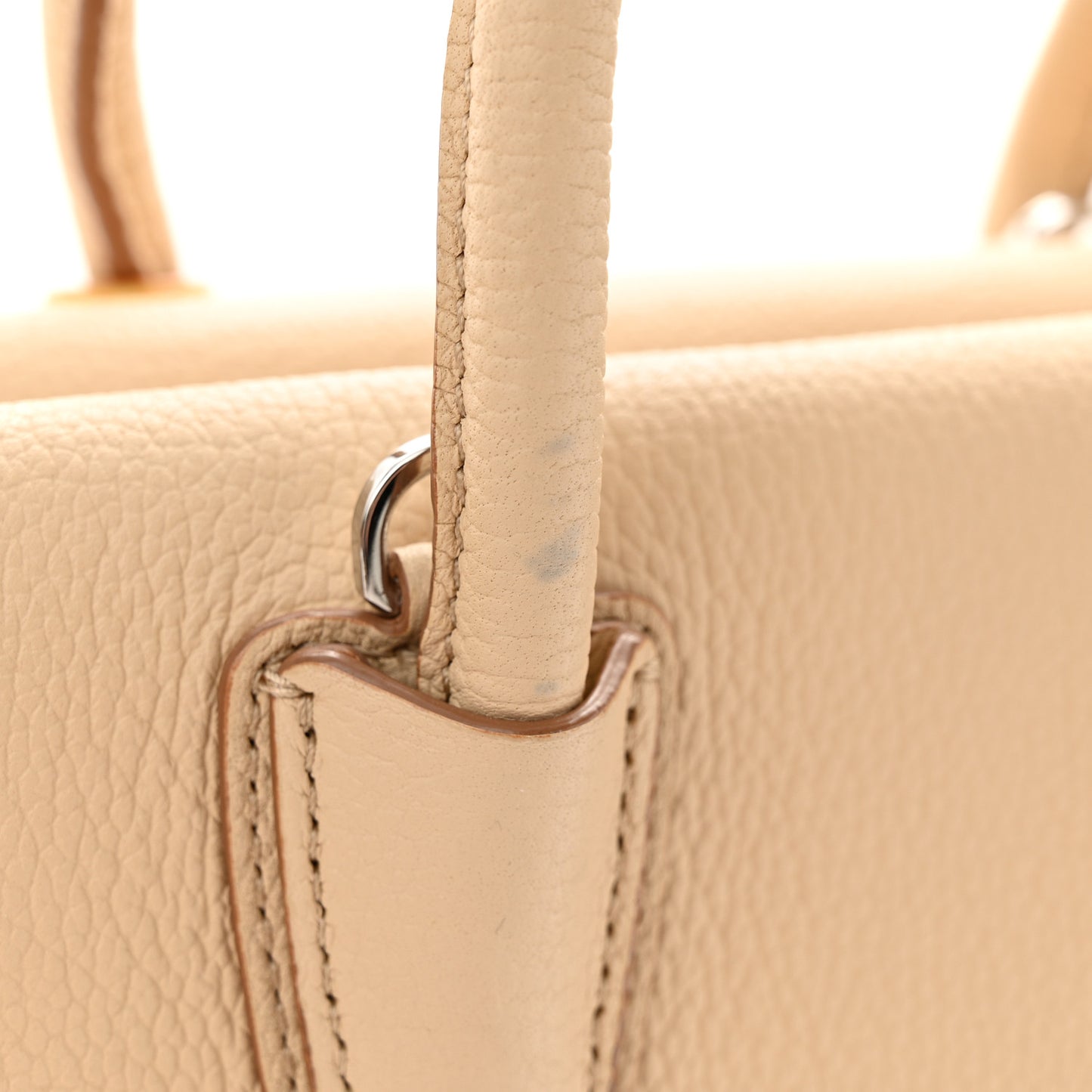 Grained Calfskin Mini Milla Tote Beige