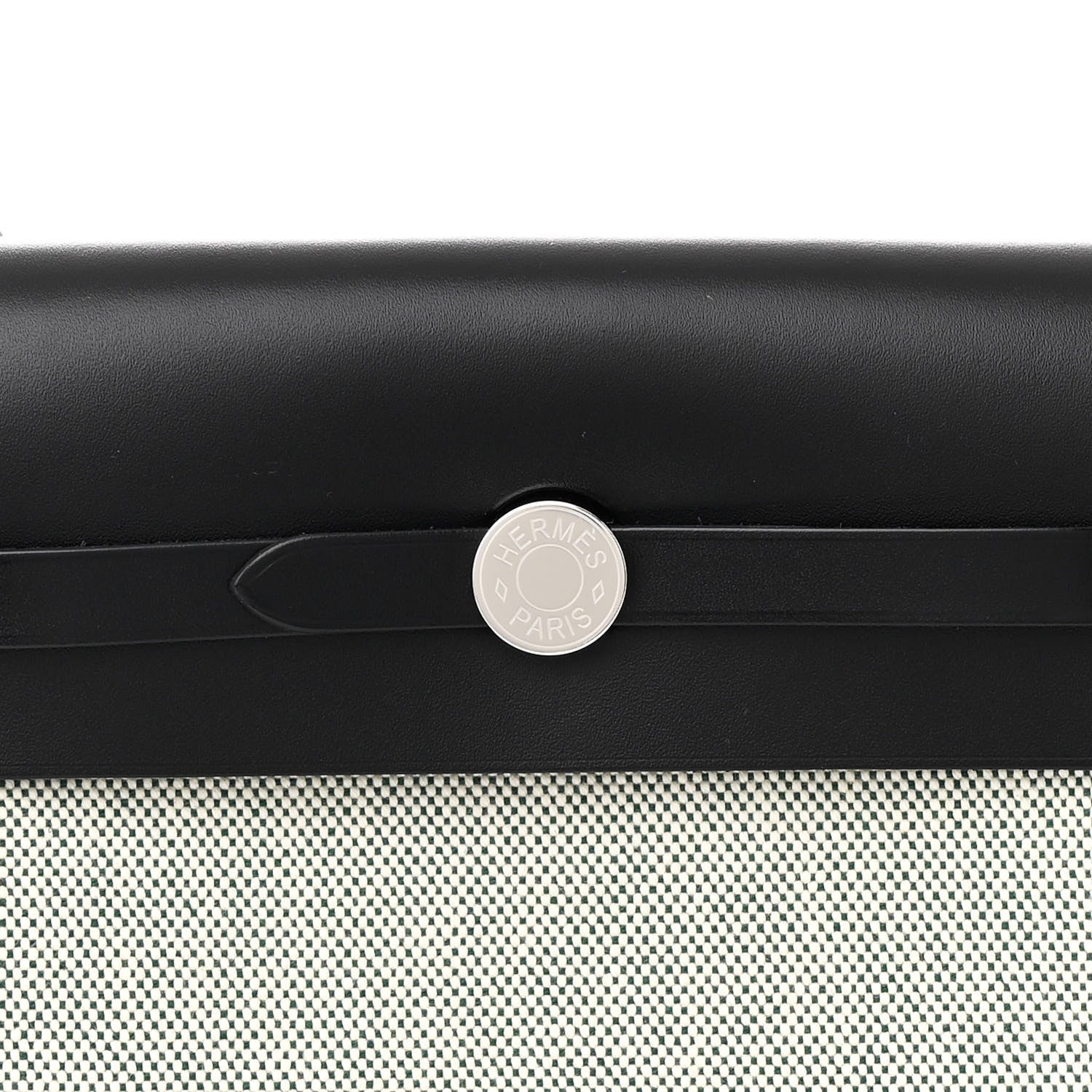 Hermes Military Toile Vache Hunter Herbag Zip Retourne 20 Ecru Vert Moyen Black 8 of 11